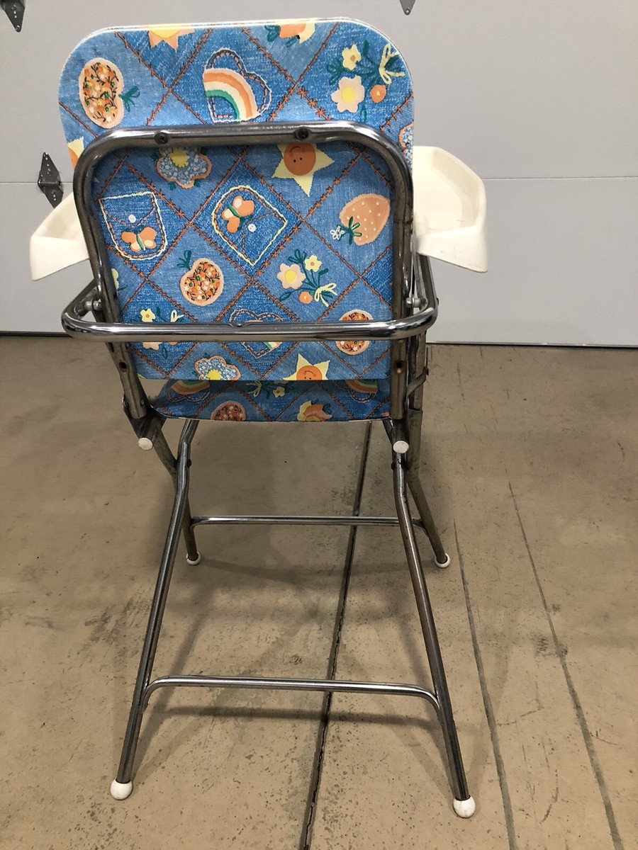 Vintage Cosco High Chair 70's PETERSON MCM Vinyl Seat Chrome