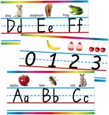 Alphabet and Numbers with Photographs Bulletin Board Set Classroom Wall Line