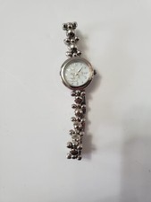 Disney Mickey Mouse Watch Women's Silver Tone Head Icon Links