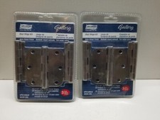 2 Sets National 3 1/2&rdquo; Door Hinge, 3 Pack, Satin Nickel, Rounded, V512R5/8