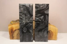 BLACK SILVER COMPOSITE KNIFE HANDLE MATERIAL BLANK SCALES (400)