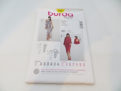BURDA Style Sewing Pattern 7087 UNCUT Women's Dress Size 8/10/12/14/16/18