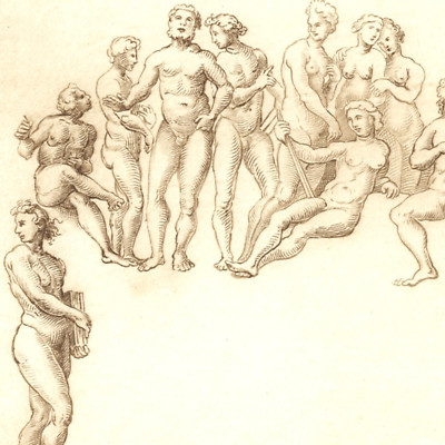 1866 ART PRINT RENAISSANCE MASTER RAPHAEL ETCHING MOUNT PARNASSUS GREEK MYTH MUS
