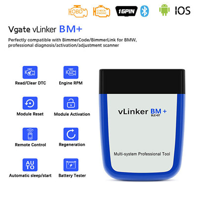 Vgate vLinker BM+ ELM327 Bluetooth OBD2 Diagnosegerät Scaner Bimmercode Für BMW