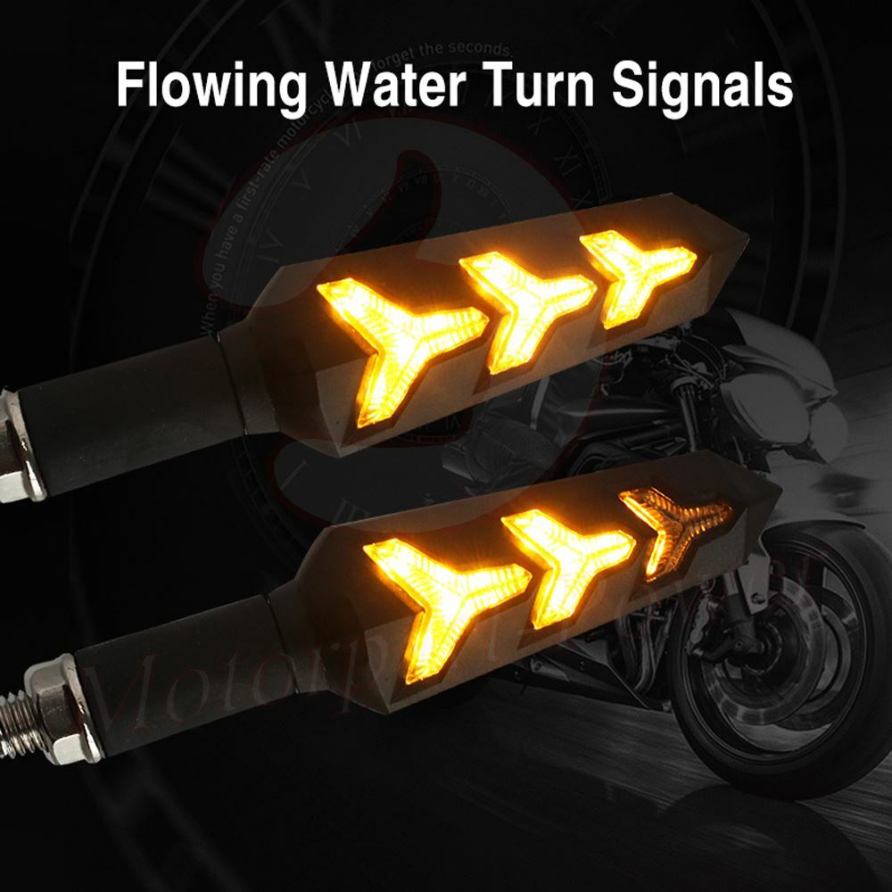 Pair Of Black Bullet Cafe Racer Motorcycle Turn Signal/Brake/Running Lights – Amber