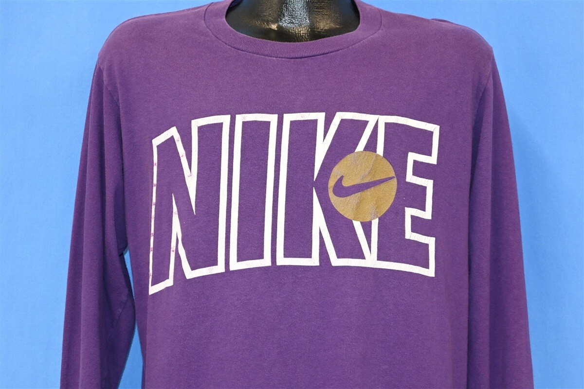 トップス 90s 00s NIKE BASKETBALL SWEATSHIRT vintage 90s NIKE SWOOSH LOGO BASKETBALL LONG SLEEVE PURPLE t