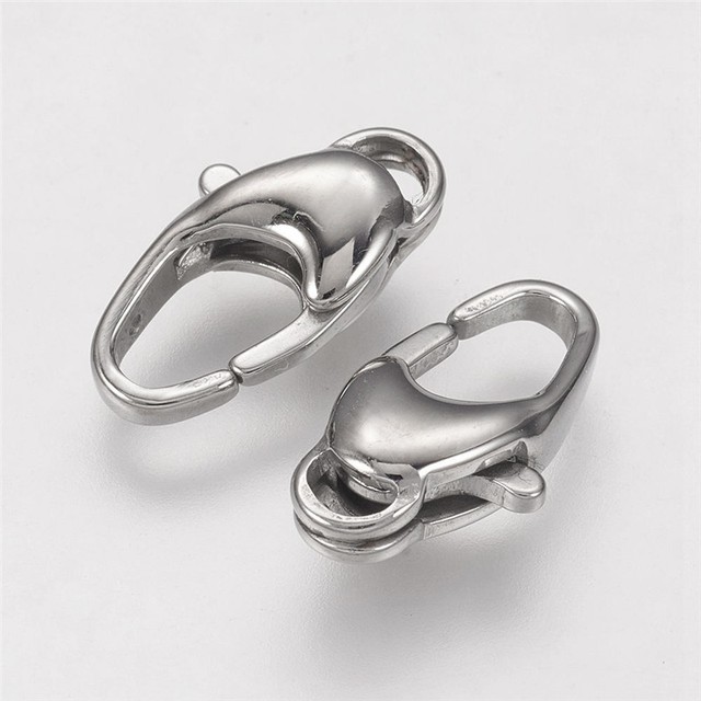 5 Pcs 304 Stainless Steel Lobster Claw Clasps Stainless Steel Color