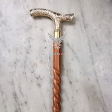 Men-Women-Old People Beautiful Hand Carved Design Wooden Walking Stick Cane