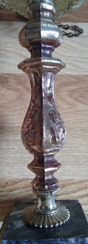 2 Dilly Mfg Co Sammlerstück Metall Kerzenhalter mit Schnupftabak Marmorsockel Holzstiel - Bild 15 von 21