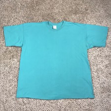 Vintage 90s Single Stitch Teal Green T-Shirt Adult XXL 100% Cotton Made In USA
