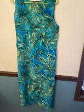Vtg. Awesome Wear Midi Dress XL Sleeveless Scoop Neck Made in USA Tiny Flaw
