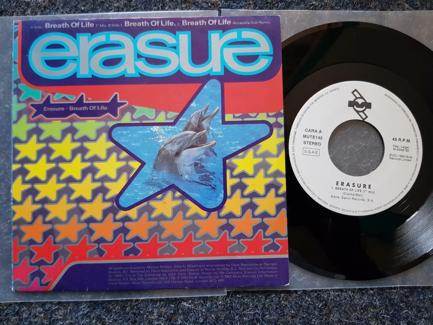 7"" Single Vinyl Erasure - Breath of life SPAIN