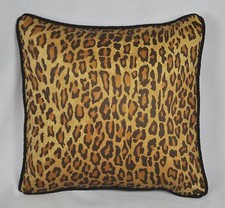 Corded Accent Pillow made w Ralph Lauren Venetian Leopard Animal Print Fabric