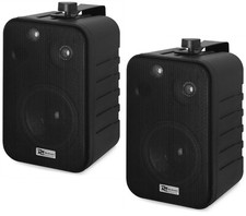 COPPIA ALTOPARLANTI DA PARETE CASSE ACUSTICHE PARETE MURO LINEA 100v STAFFE NERA