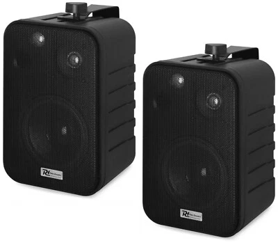 POWER DYNAMICS COPPIA ALTOPARLANTI DA PARETE CASSE ACUSTICHE PARETE MURO LINEA 100v STAFFE NERA