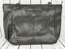 Jewell by Thirty-One Townsfair Reversible Tote Bag Purse in Charcoal Gray Snake