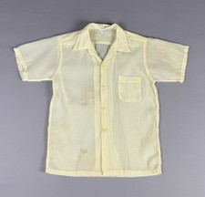 50 s VINTAGE Penney s Yellow Loop Collar Summer Shirt Size Small DAMAGED