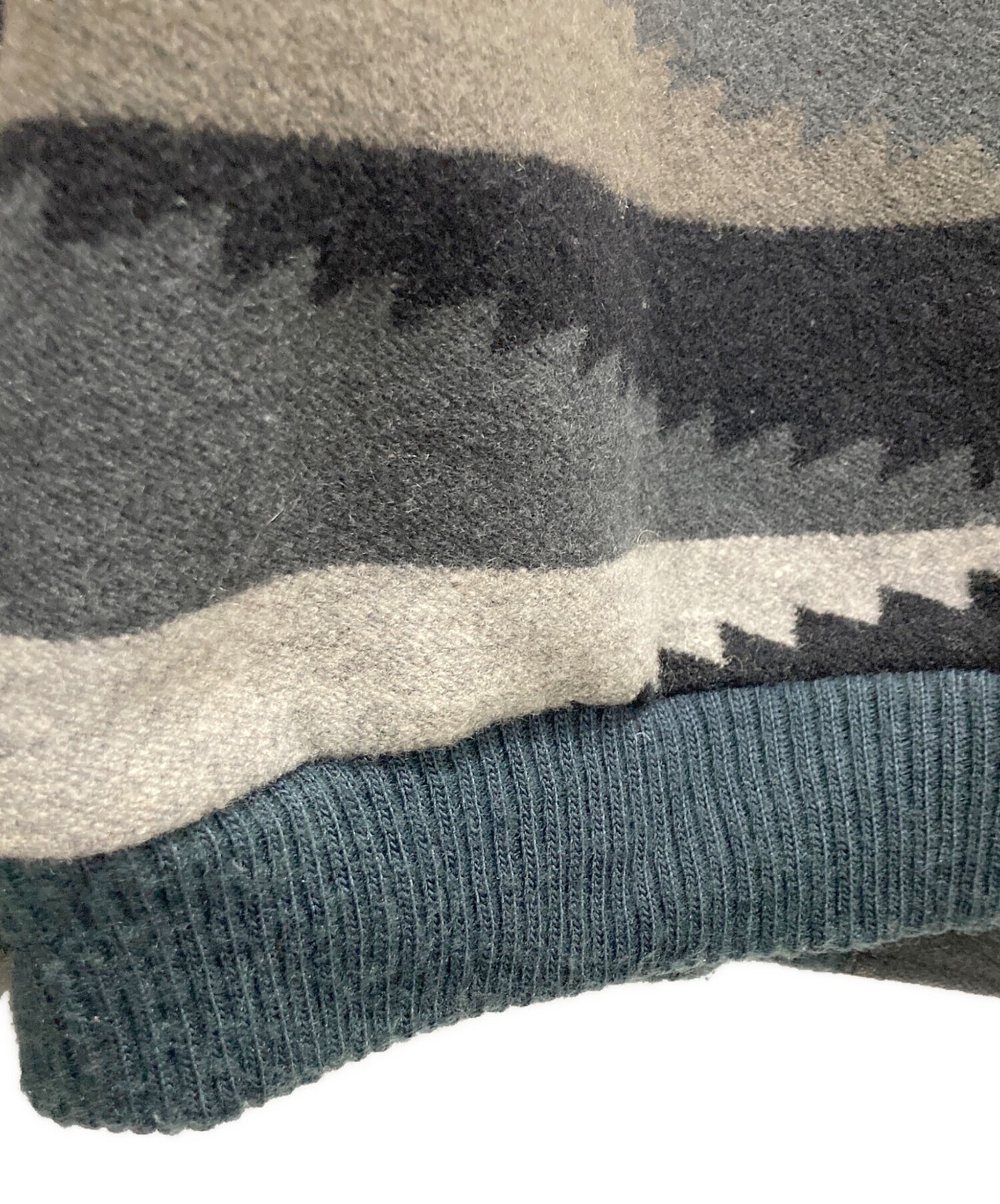 PENDLETON native pattern wool jacket Size: L Gray… - image 8