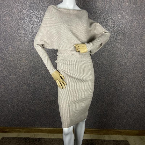 Women Reiss Dress Beige Viscose 34