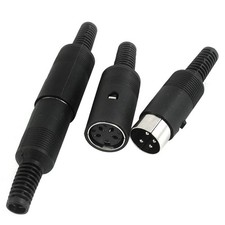 2 Pairs DIN 4Pin Male/Female Audio Video AV Cable Adapter Connector 6.5mm