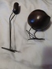 FISKELAGE Dark Wood & Metal BIRD Black Brown Minimalist Modern Figures IKEA 2pcs — photo 2