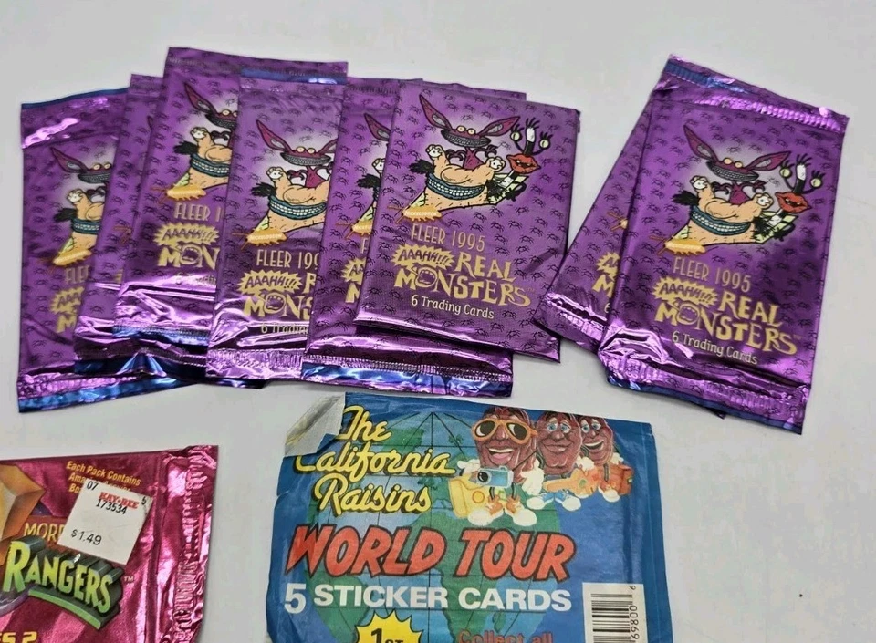 Lote de 25 paquetes de cera surtidos vintage años 80-90 no deportivos sin abrir sellados Foto 3 de 4