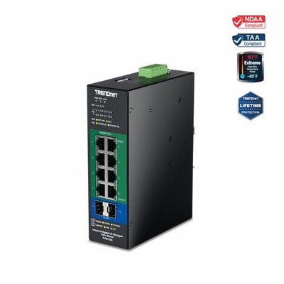 TRENDnet TI-PG103i,10-Port Industrial Gigabit L2 Managed PoE+ DINRail Switch 24