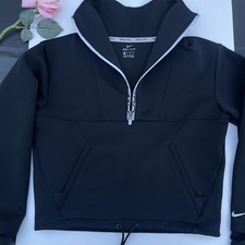EUC Nike Pro Crop Mock Neck Sweatshirt Black Size XS women s