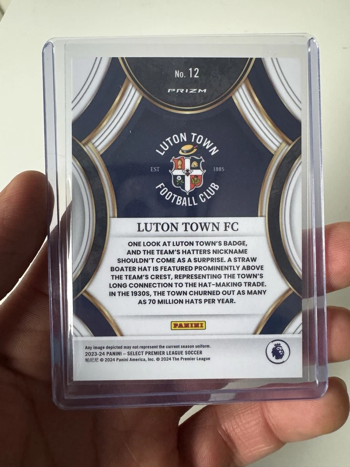 2023-24 Panini Select EPL Luton Town FC SSP Team Badge Card #12 Prizm CASE HIT - Image 2 of 3