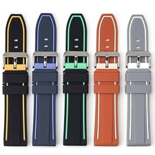 22MM For Blancpain  Swatch Fifty Fathoms Two-Color Silicone Strap Included Tool
