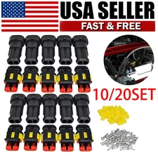 Car Waterproof Electrical Wire Cable Connector Male Female 2Pin Way Plug Kit 20X