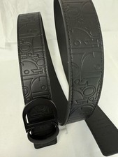 Christian Dior Black Buckle Monogram Black Leather Belt 100 cm Fit's 34/36 Waist