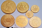 7 SKELITON GARGOYLE GRIM REAPER TOKENS Gold Plated Metal Token Coins  — photo 2