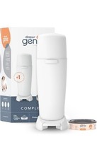 Diaper Genie Complete Diaper Pail White w/Antimicrobial Odor Control 3 refills