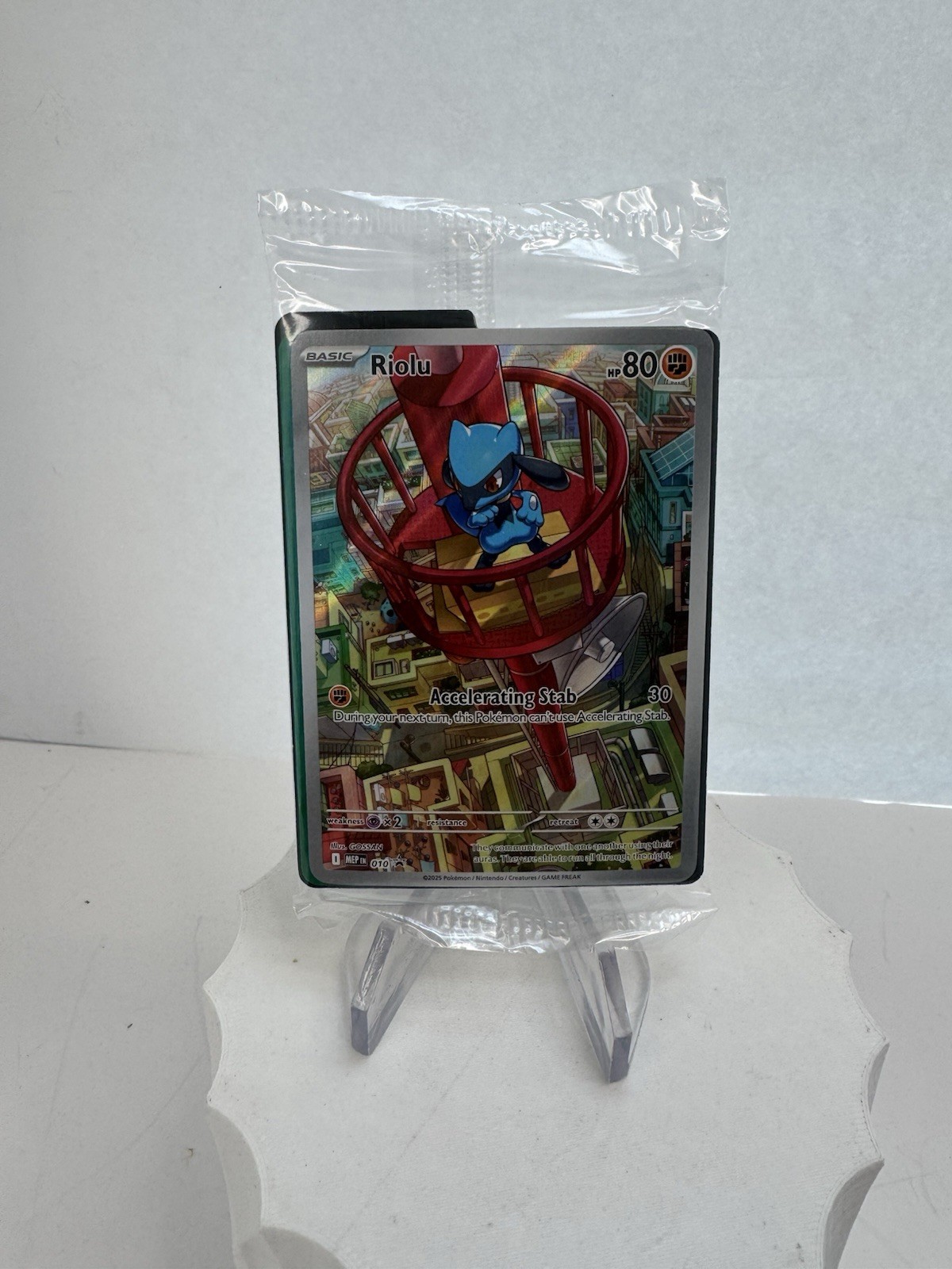 Pokemon SEALED Riolu 010 Black Star Promo Mega Evolution Full Art Holo Sealed
