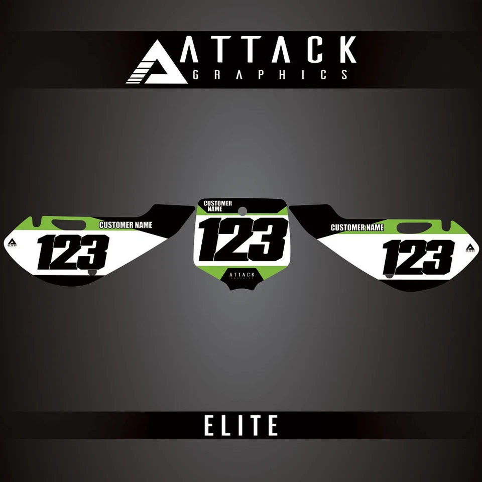Attack Graphics Elite Number Plate Backgrounds For Kawasaki KX65 2007 Foto 2 de 3
