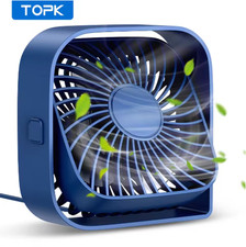 USB Desk Table Fan Personal Small Air Circulator Quiet Mini Portable Fan 3 Speed