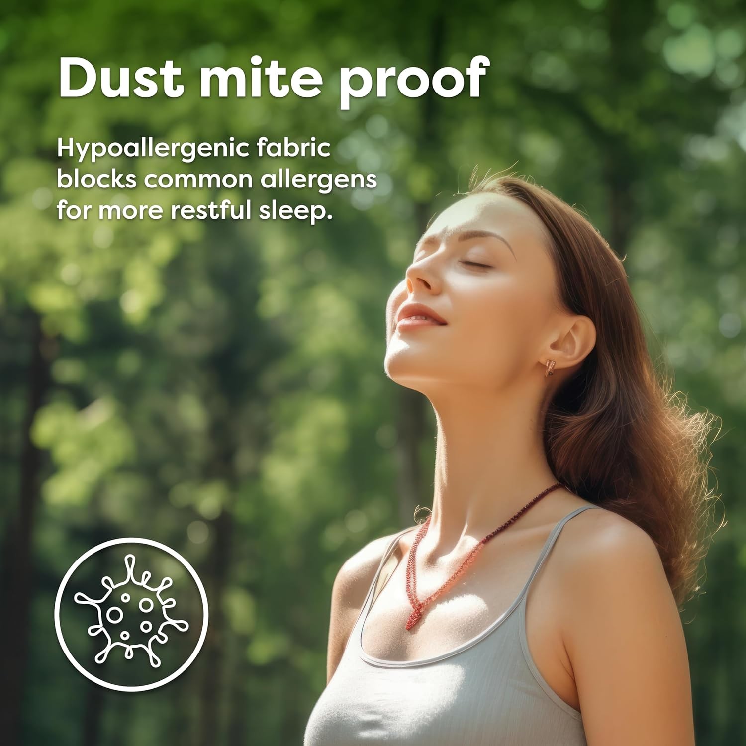 HOSPITOLOGY PRODUCTS Mattress Encasement - Zippered Bed Bug Dust Queen, White 