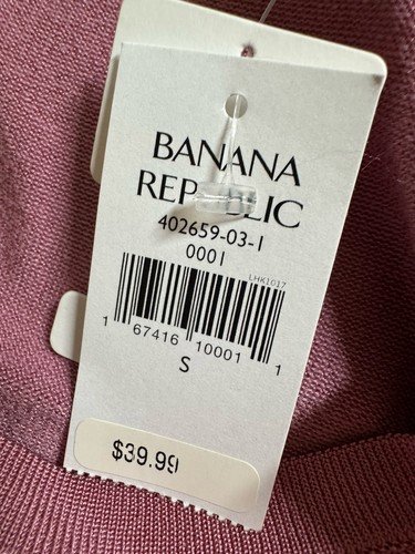 Banana Republic Sleeveless Sweater Top, Size S Liquid Knit Mauve Pink New Office - Picture 5 of 6