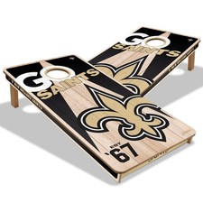 WOOD - YOUTHEFAN NFL NEW ORLEANS SAINTS 2' X 4' CORNHOLE GAME NO BAGS