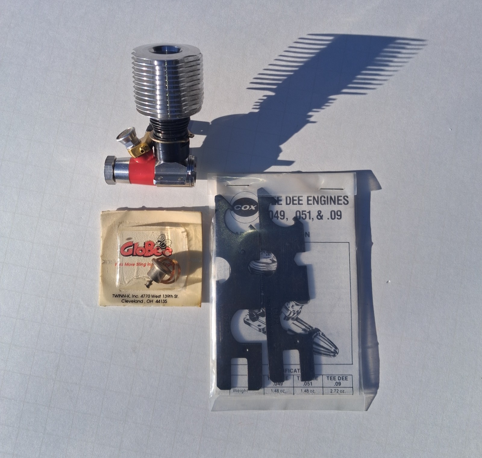 New Cox Tee Dee .051 Heli Engine ECJ #143 - .051/H - Heat Sink Head - TD 051