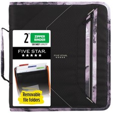 Five Star Zipper Binder, 2 Inch 3-Ring Binder for School, 530 Sheet Capacity, 3