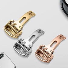 Stainless Steel Watch Buckle Folding Clasp 14 16 18mm Screw Design for Cartier