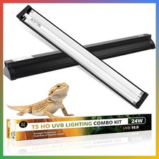 Reptile UVB Light Fixture Kit 24W 10.0 T5 HO 22.68 inch Terrarium Hood Desert Li