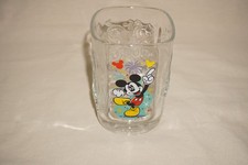 Mickey Mouse Walt Disney World Magic Kingdom 2000 Square Glass Cup McDonald s