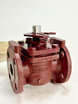 DURCO G411 PTFE Sleeve Line Plug Valve 1'' Class 150 Flanged, WCB Body, Lockable