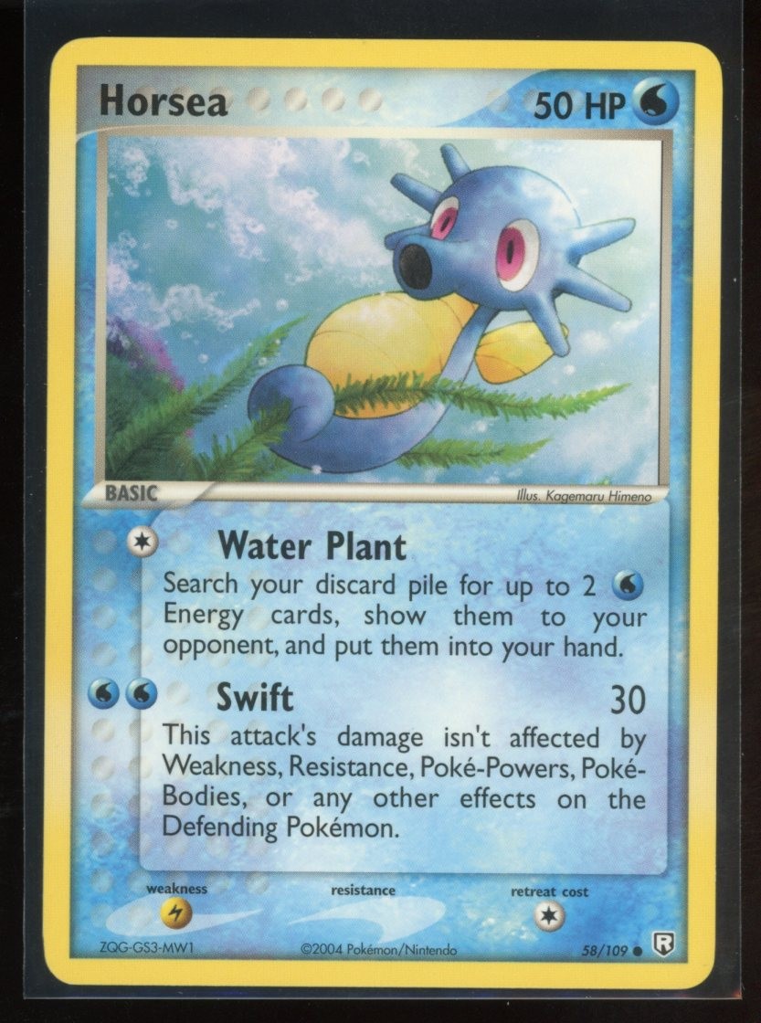 Horsea 58/109 Team Rocket Returns Common Pokemon Card LP