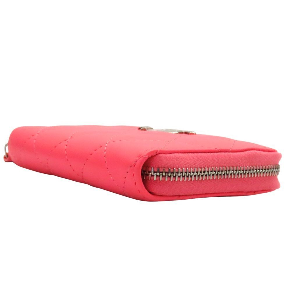 Used CHANEL AP3728 Coin Case Pink Coco Mark Star Lambskin Wallet image 6
