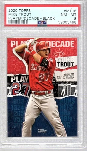 2020 Topps - Topps Player of the Decade Mike Trout Black /299 #MT-16 PSA 8