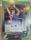 Kohl Rosario 2025-26 Bowman Chrome  CPA-KR Green Auto 82/99 Kansas FRSH PUL